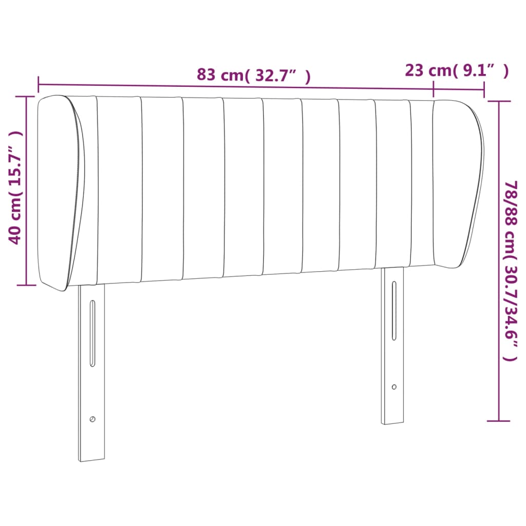 Uzglavlje s ušima krem 83x23x78/88 cm od tkanine