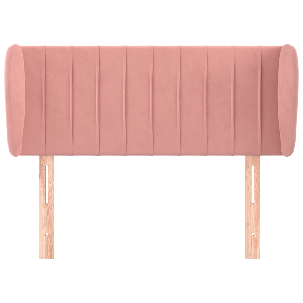 Uzglavlje s ušima ružičasto 93x23x78/88 cm baršunasto