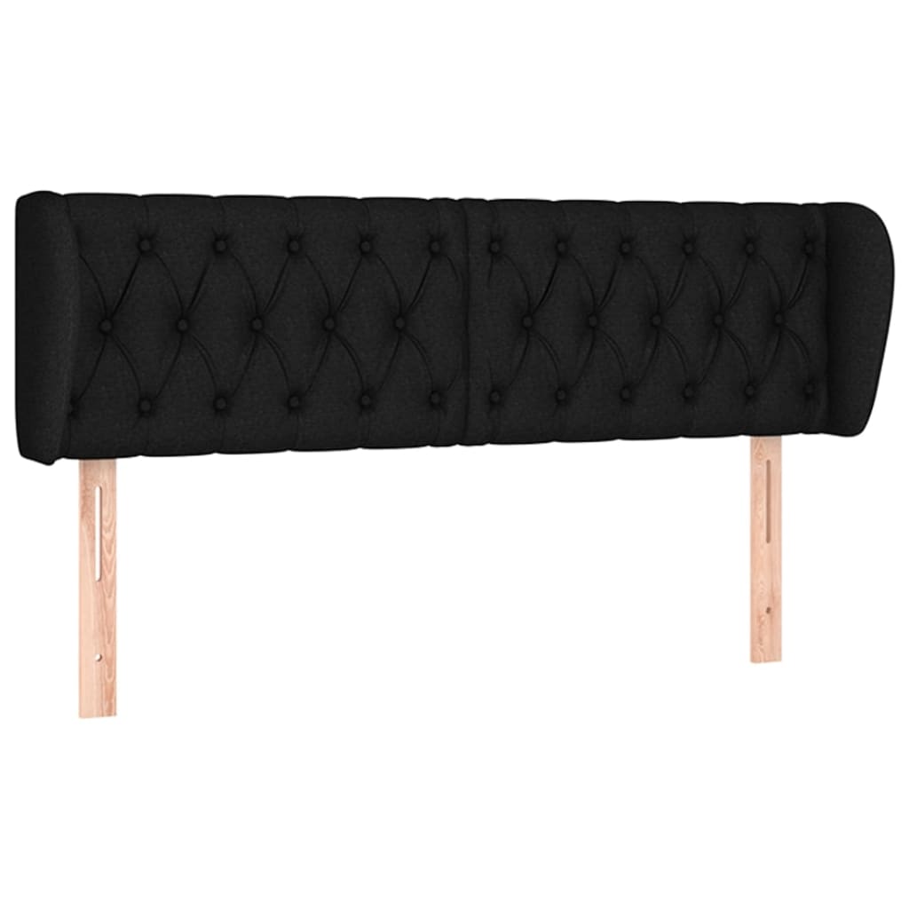 Uzglavlje s ušima crno 163x23x78/88 cm od tkanine
