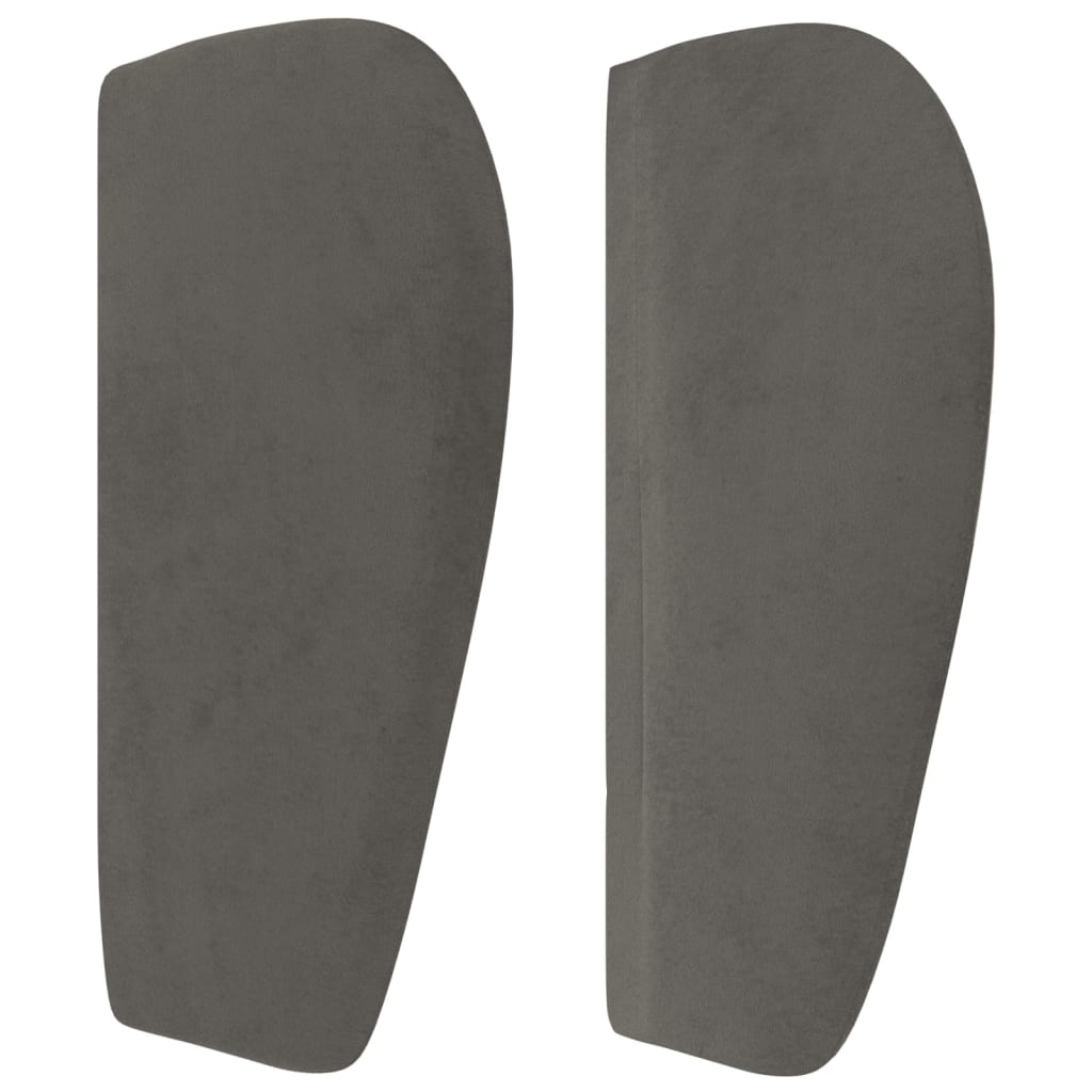 Uzglavlje s ušima tamnosivo 147x23x78/88 cm baršunasto