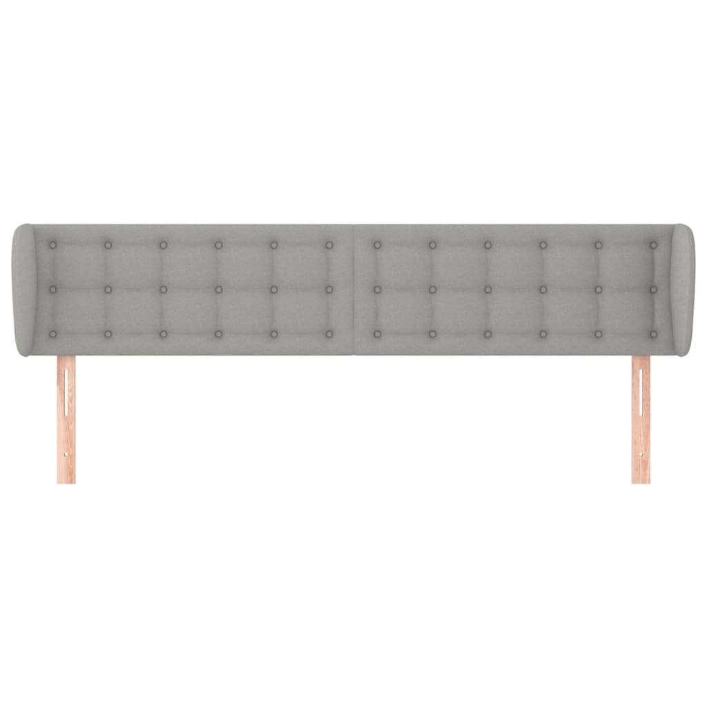Uzglavlje s ušima svjetlosivo 203x23x78/88 cm od tkanine