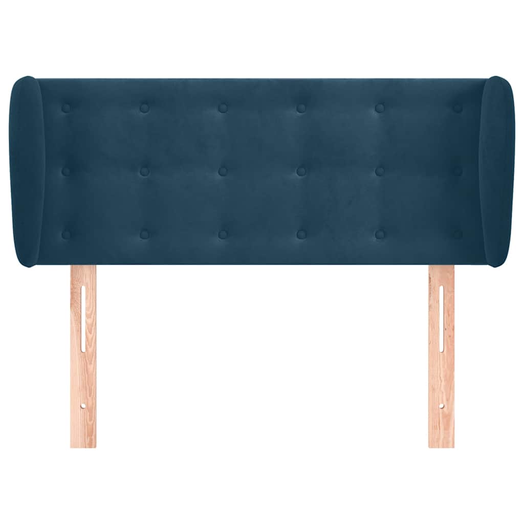 Uzglavlje s ušima tamnoplavo 83x23x78/88 cm baršunasto