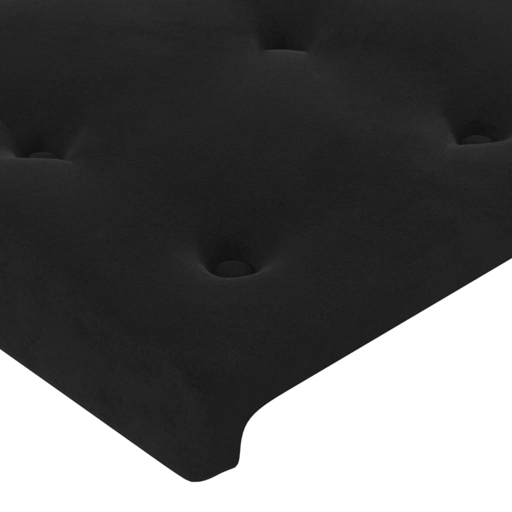Uzglavlje s ušima crno 93x23x78/88 cm baršunasto