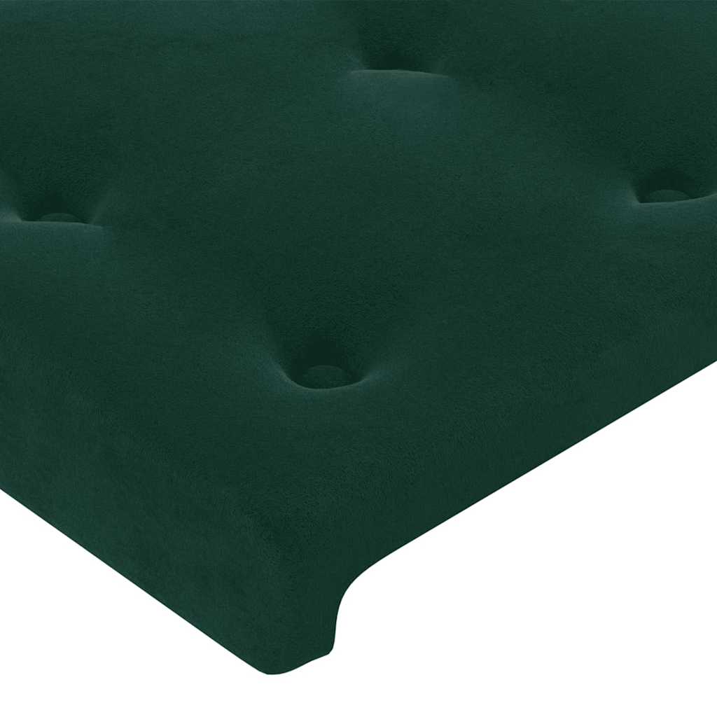 Uzglavlje s ušima tamnozeleno 93x23x78/88 cm baršunasto