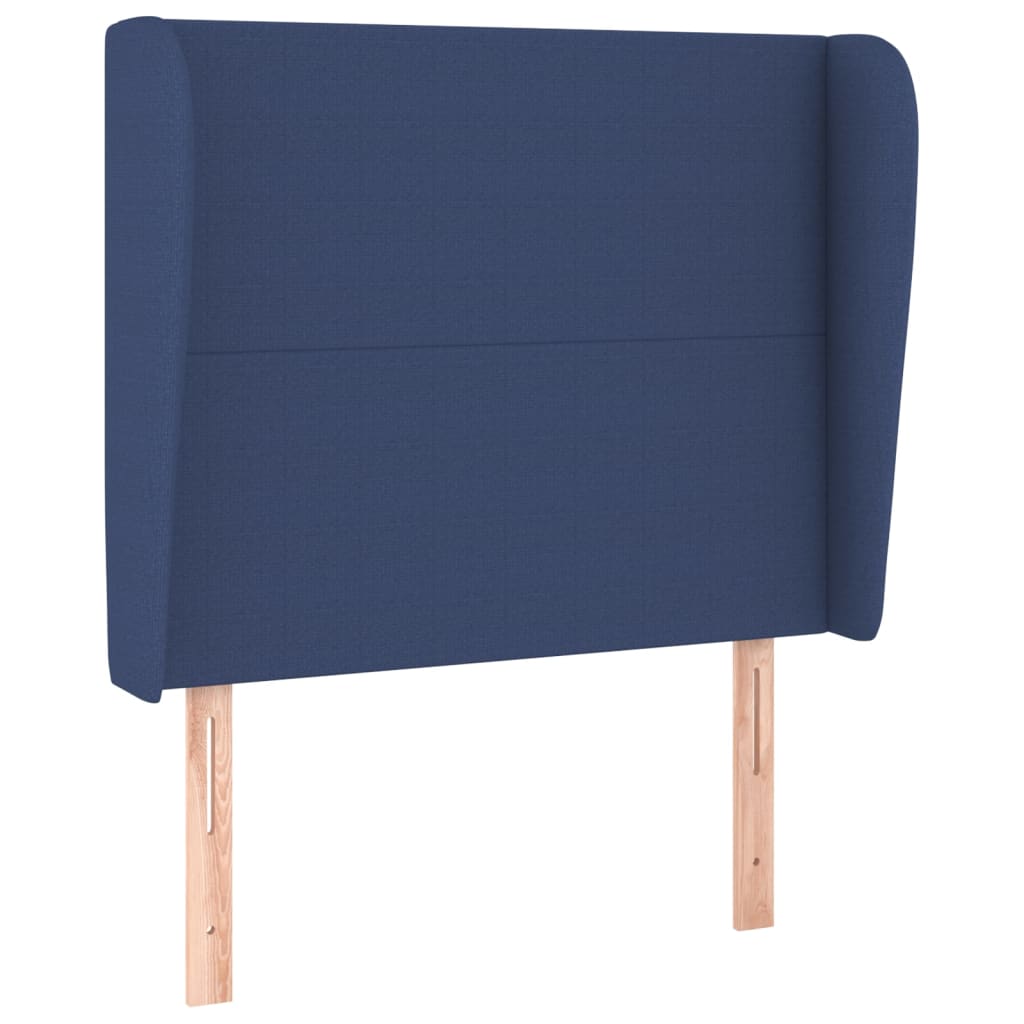 Uzglavlje s ušima plavo 103x23x118/128 cm od tkanine