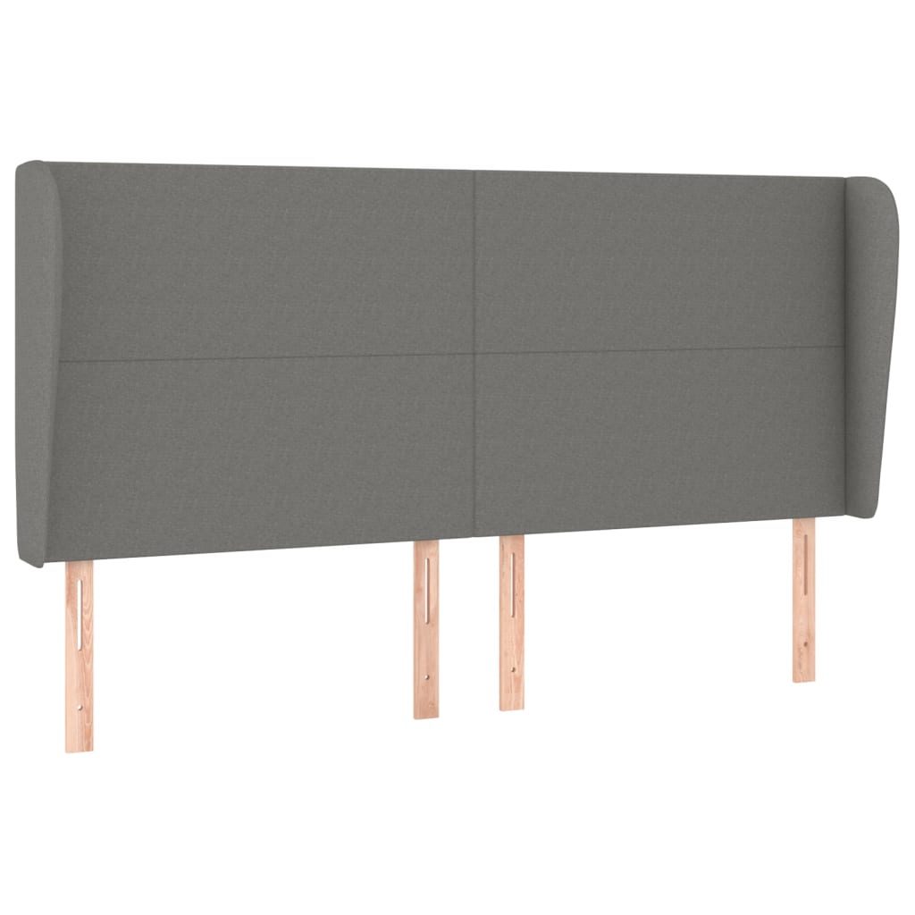 Uzglavlje s ušima tamnosivo 203x23x118/128 cm od tkanine