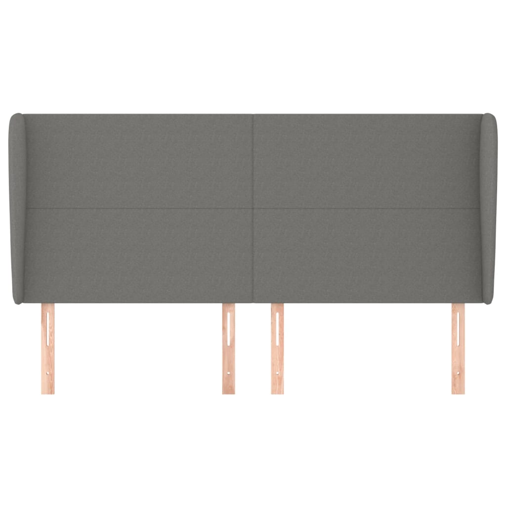 Uzglavlje s ušima tamnosivo 203x23x118/128 cm od tkanine