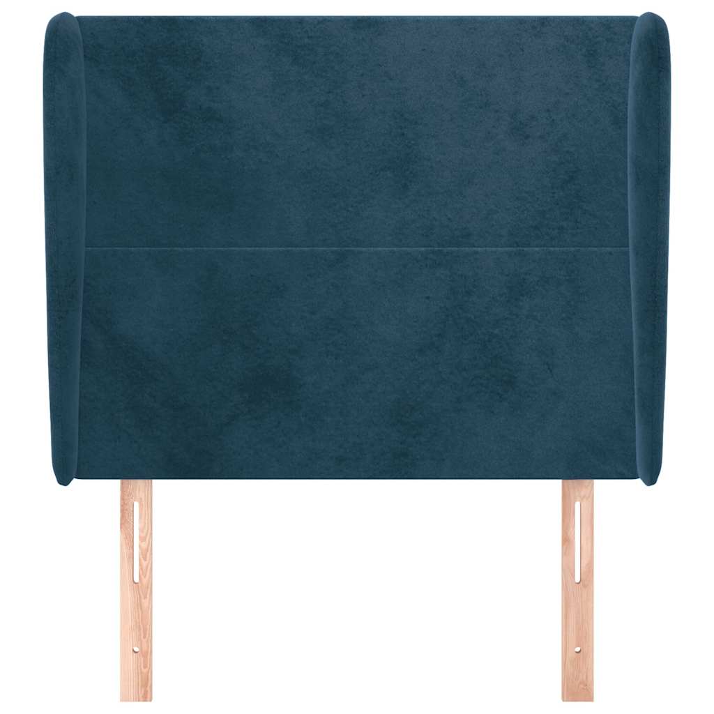 Uzglavlje s ušima tamnoplavo 83 x 23 x 118/128 cm baršunasto