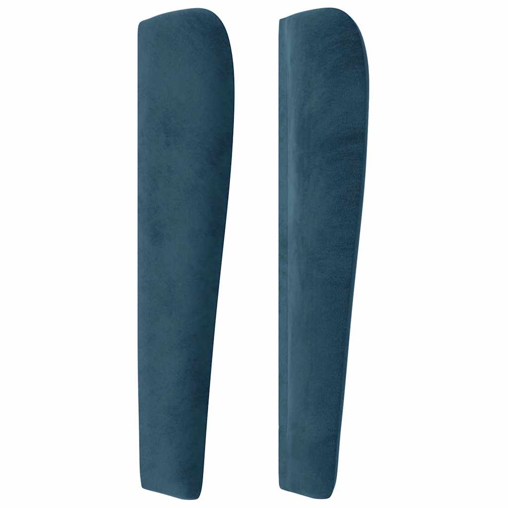 Uzglavlje s ušima tamnoplavo 93x23x118/128 cm baršunasto