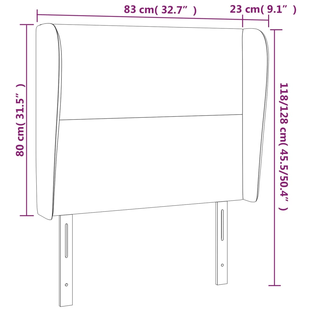 Uzglavlje s ušima bijelo 83 x 23 x 118/128 cm od umjetne kože