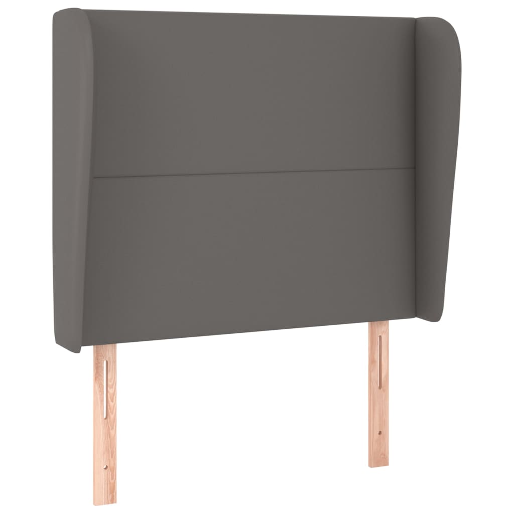 Uzglavlje s ušima sivo 103x23x118/128 cm od umjetne kože