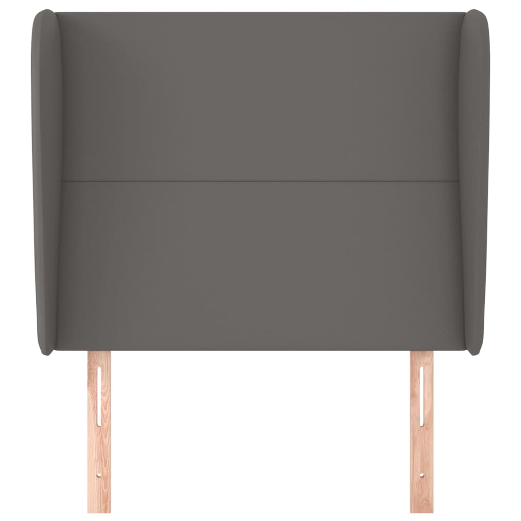 Uzglavlje s ušima sivo 103x23x118/128 cm od umjetne kože