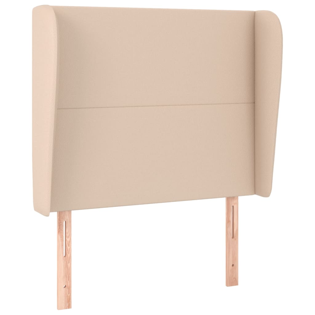 Uzglavlje s ušima boja cappuccina 103x23x118/128cm umjetna koža