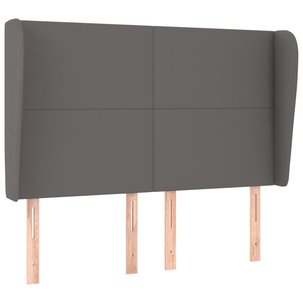 Uzglavlje s ušima sivo 147x23x118/128 cm od umjetne kože