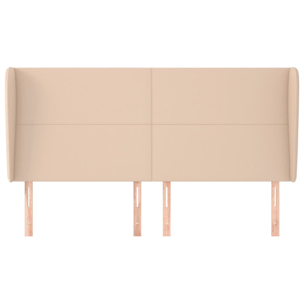 Uzglavlje s ušima boja cappuccina 183x23x118/128cm umjetna koža