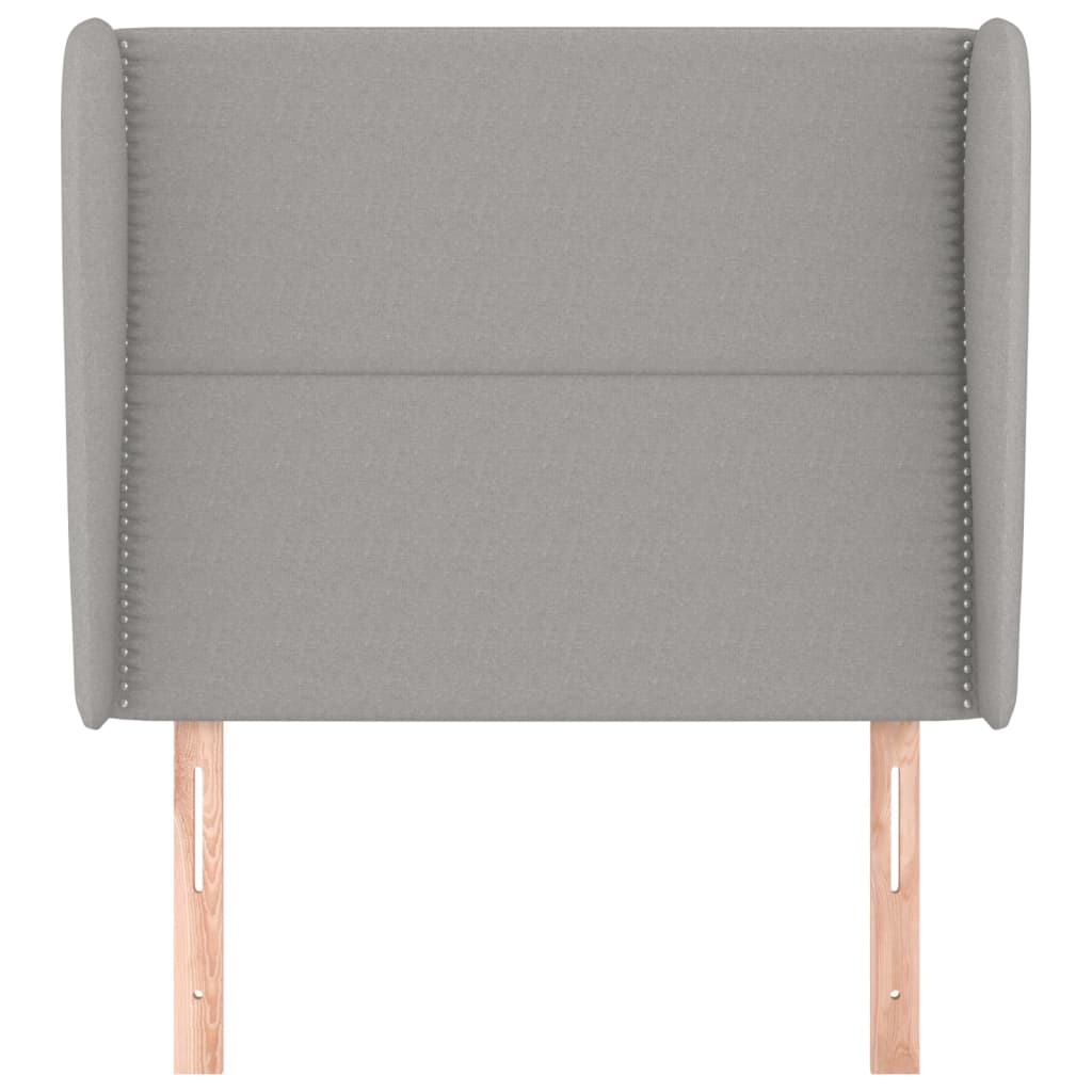 Uzglavlje s ušima svjetlosivo 93x23x118/128 cm od tkanine