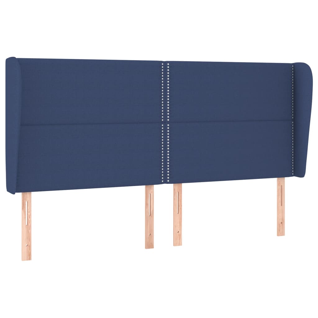 Uzglavlje s ušima plavo 183x23x118/128 cm od tkanine