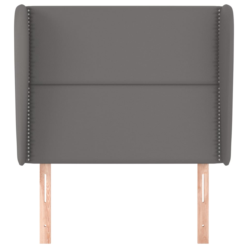 Uzglavlje s ušima sivo 103x23x118/128 cm od umjetne kože