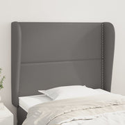 Uzglavlje s ušima sivo 103x23x118/128 cm od umjetne kože