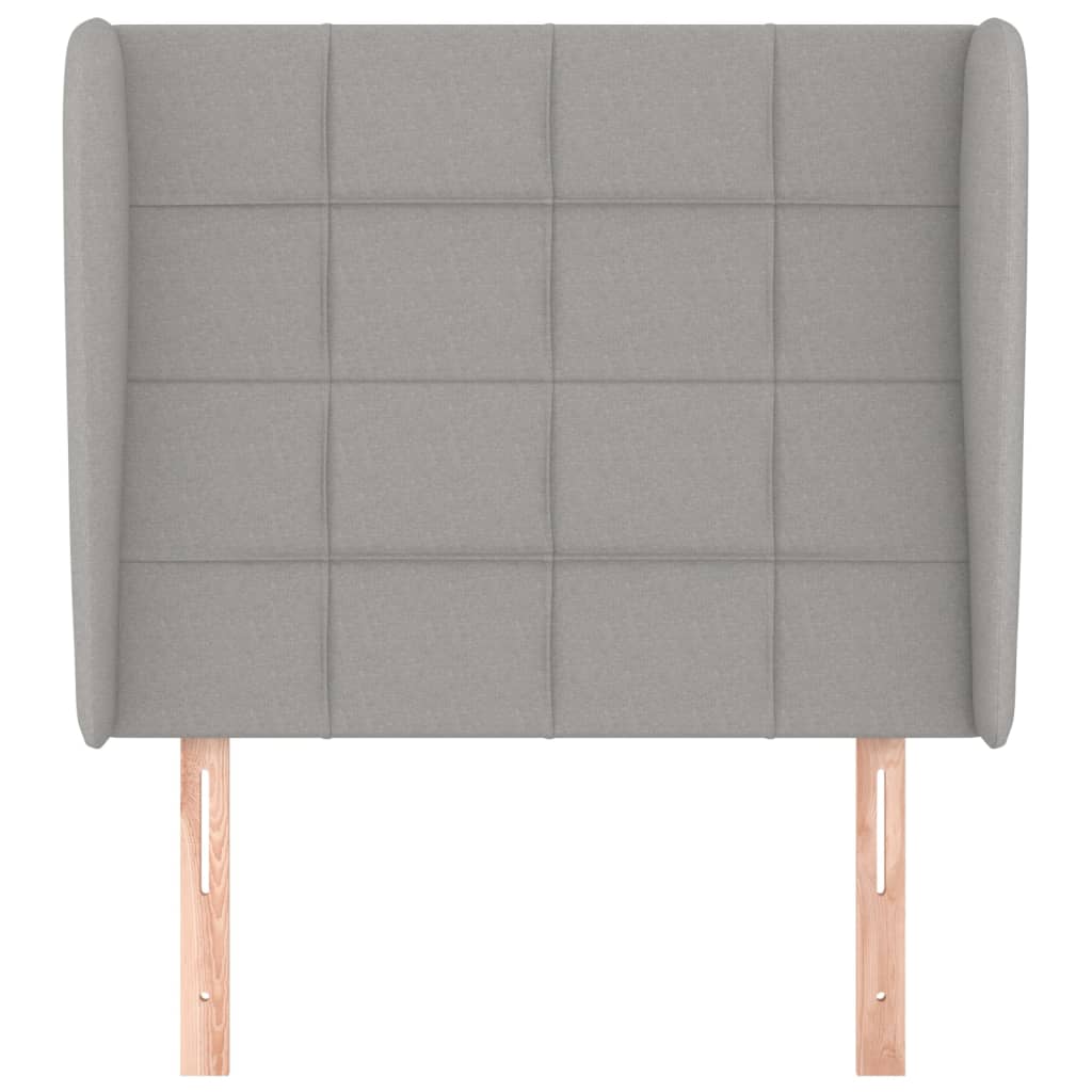 Uzglavlje s ušima svjetlosivo 93x23x118/128 cm od tkanine