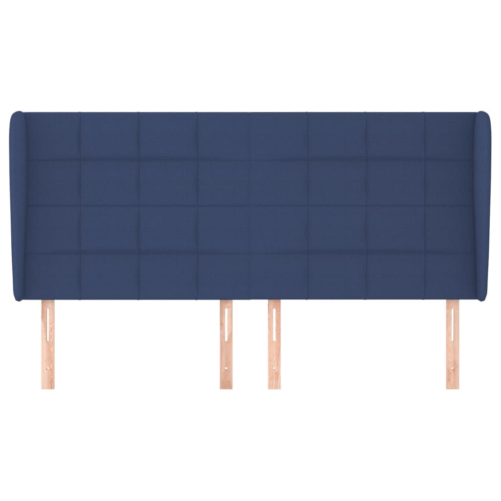 Uzglavlje s ušima plavo 163x23x118/128 cm od tkanine