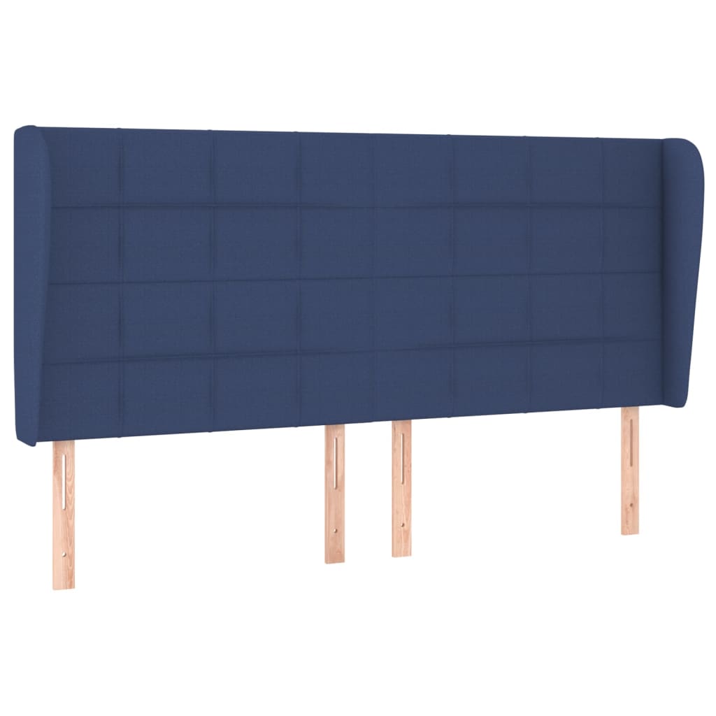 Uzglavlje s ušima plavo 203x23x118/128 cm od tkanine