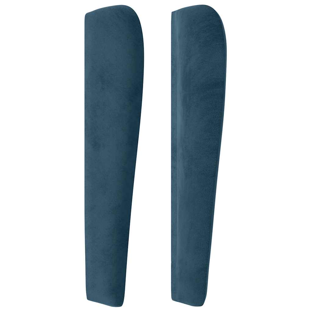 Uzglavlje s ušima tamnoplavo 203x23x118/128 cm baršunasto
