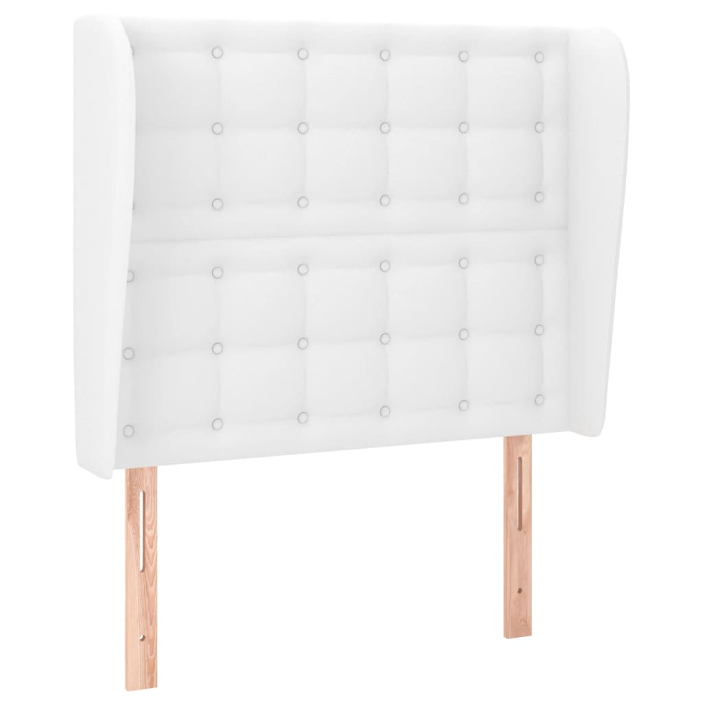 Uzglavlje s ušima bijelo 93x23x118/128 cm od umjetne kože