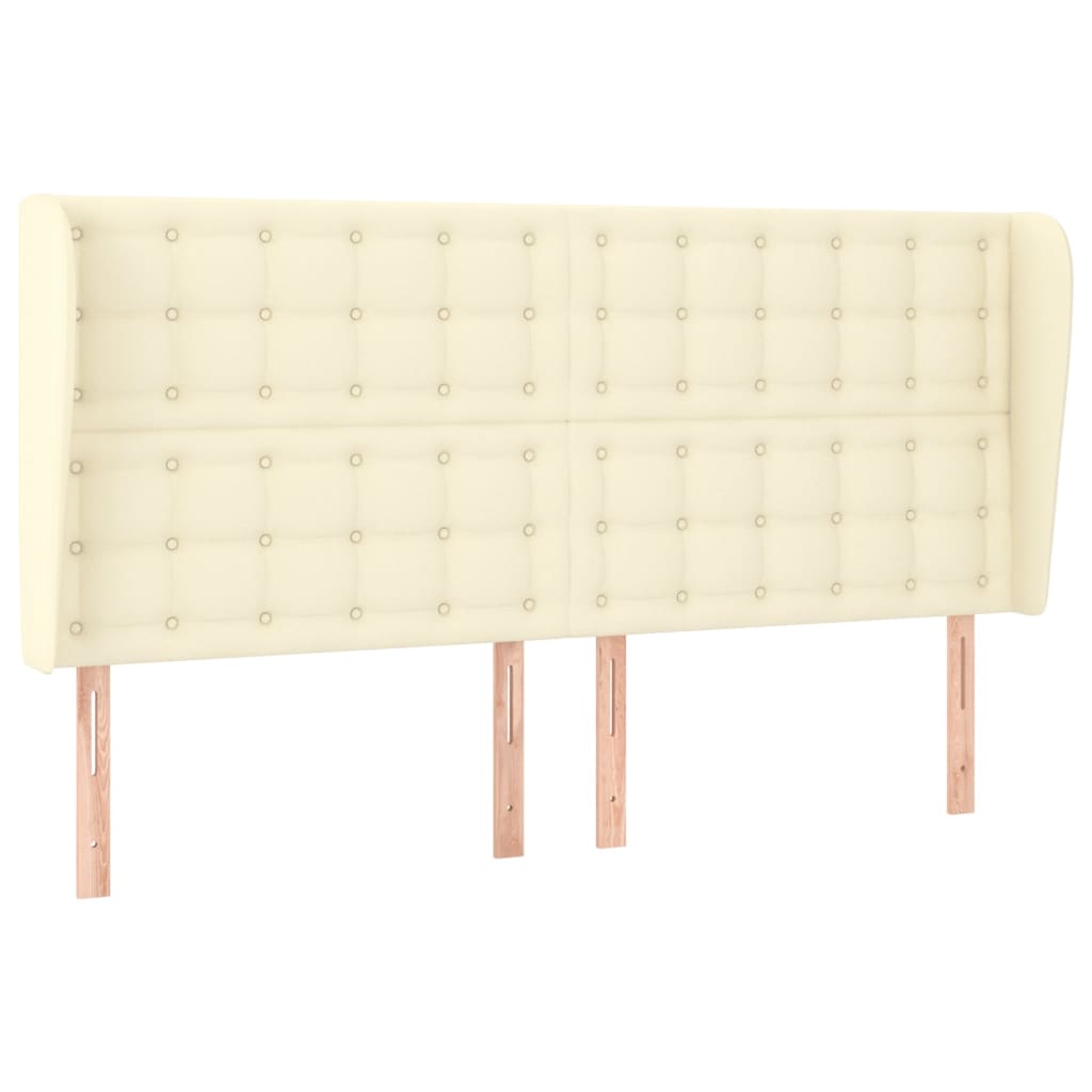 Uzglavlje s ušima krem 183x23x118/128 cm od umjetne kože