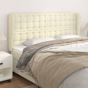 Uzglavlje s ušima krem 183x23x118/128 cm od umjetne kože