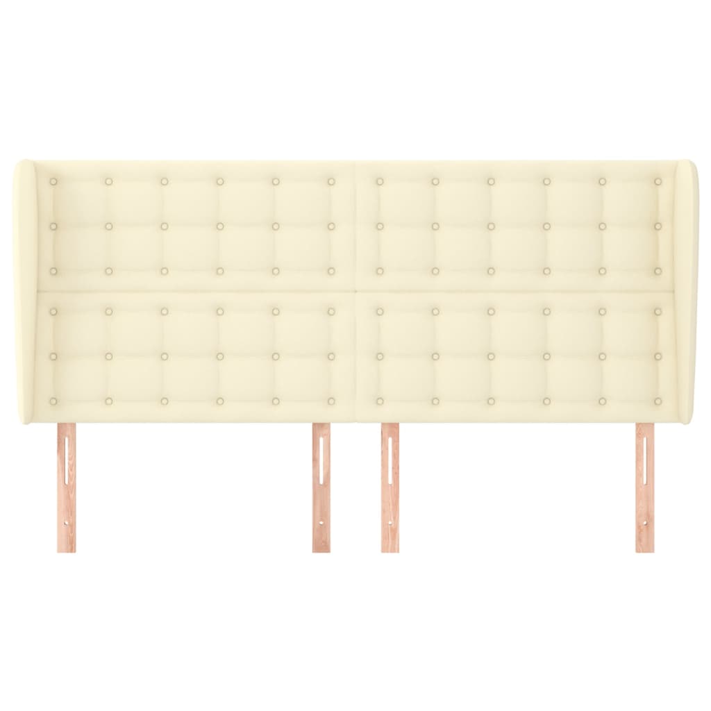 Uzglavlje s ušima krem 203x23x118/128 cm od umjetne kože