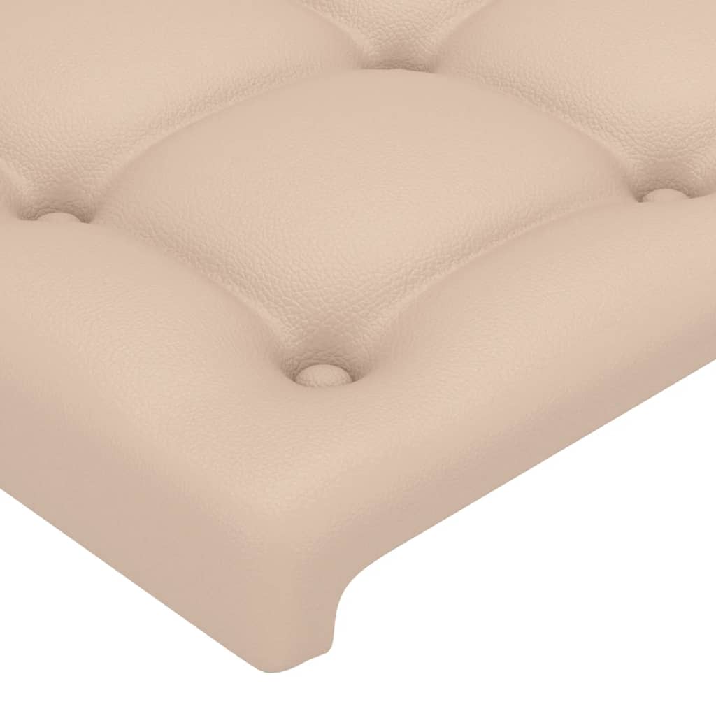 Uzglavlje s ušima boja cappuccina 203x23x118/128cm umjetna koža