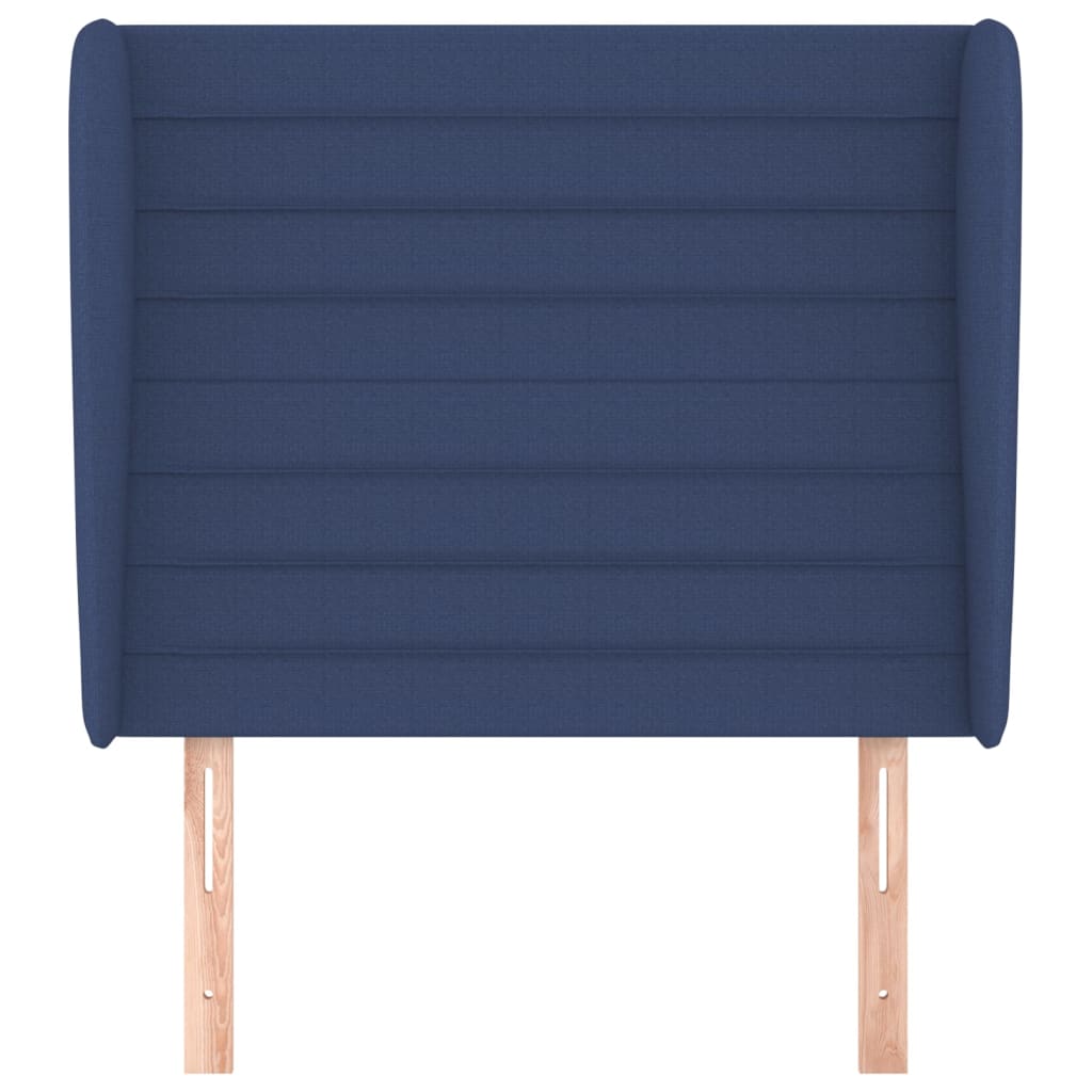 Uzglavlje s ušima plavo 103x23x118/128 cm od tkanine