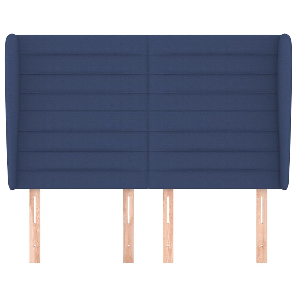 Uzglavlje s ušima plavo 147x23x118/128 cm od tkanine