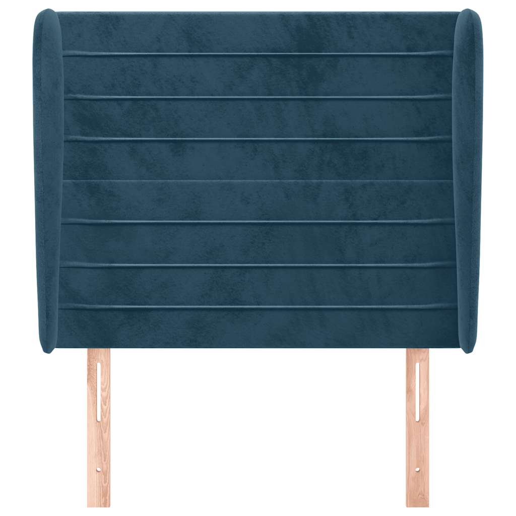 Uzglavlje s ušima tamnoplavo 83 x 23 x 118/128 cm baršunasto