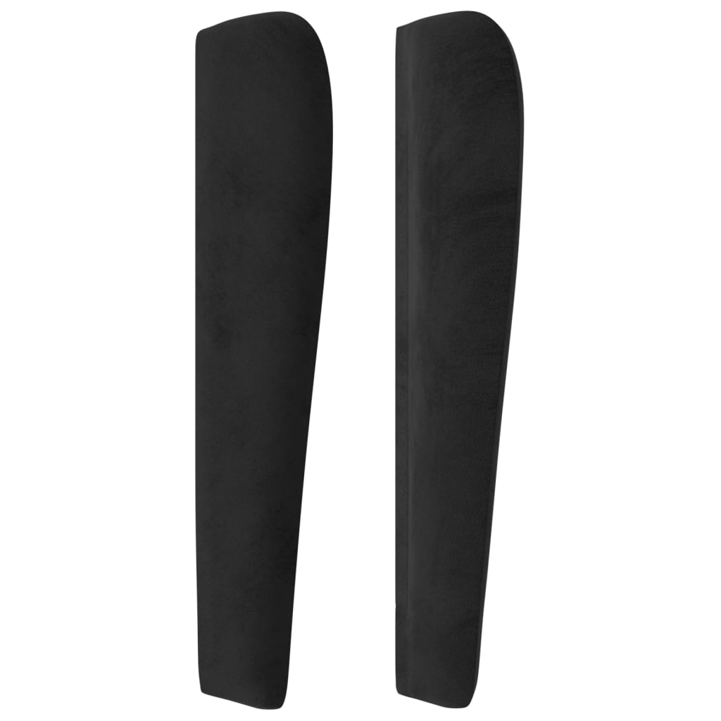 Uzglavlje s ušima crno 93x23x118/128 cm baršunasto