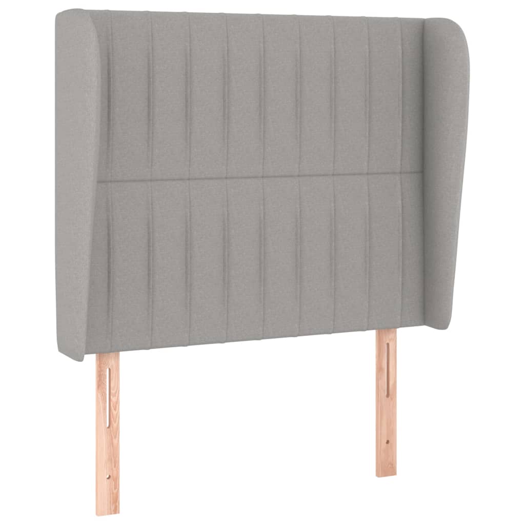 Uzglavlje s ušima svjetlosivo 93x23x118/128 cm od tkanine