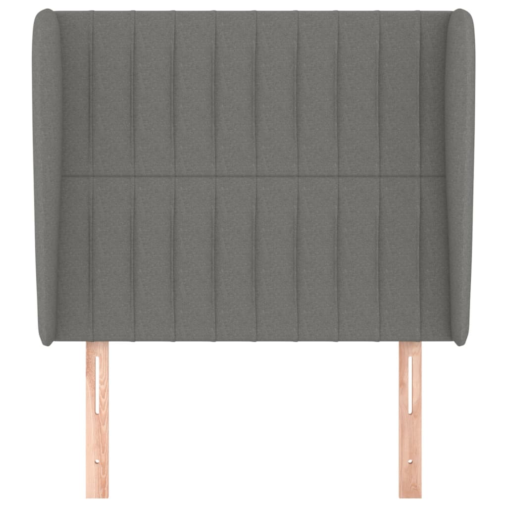 Uzglavlje s ušima tamnosivo 93x23x118/128 cm od tkanine