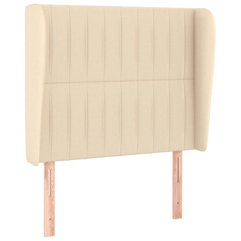 Uzglavlje s ušima krem 103x23x118/128 cm od tkanine
