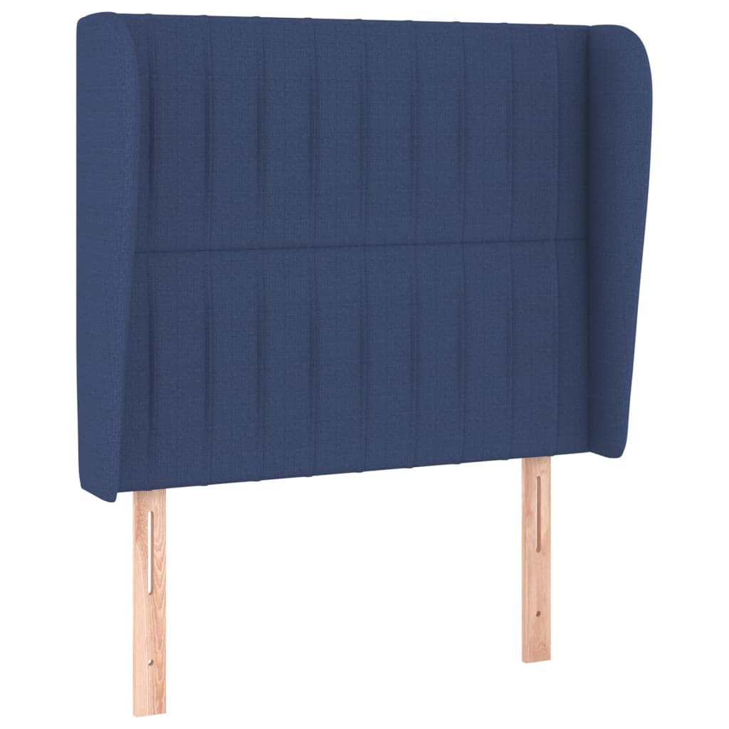 Uzglavlje s ušima plavo 103x23x118/128 cm od tkanine