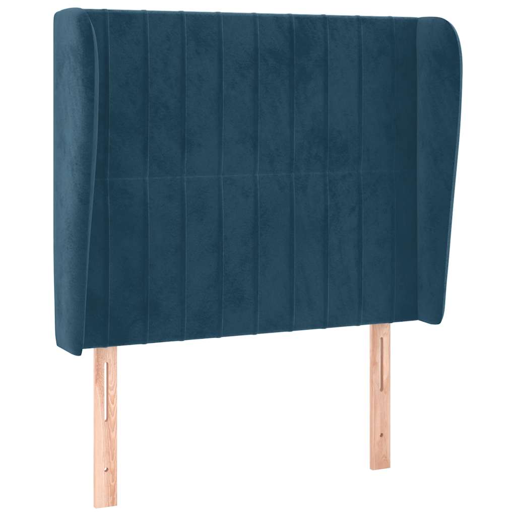 Uzglavlje s ušima tamnoplavo 83 x 23 x 118/128 cm baršunasto