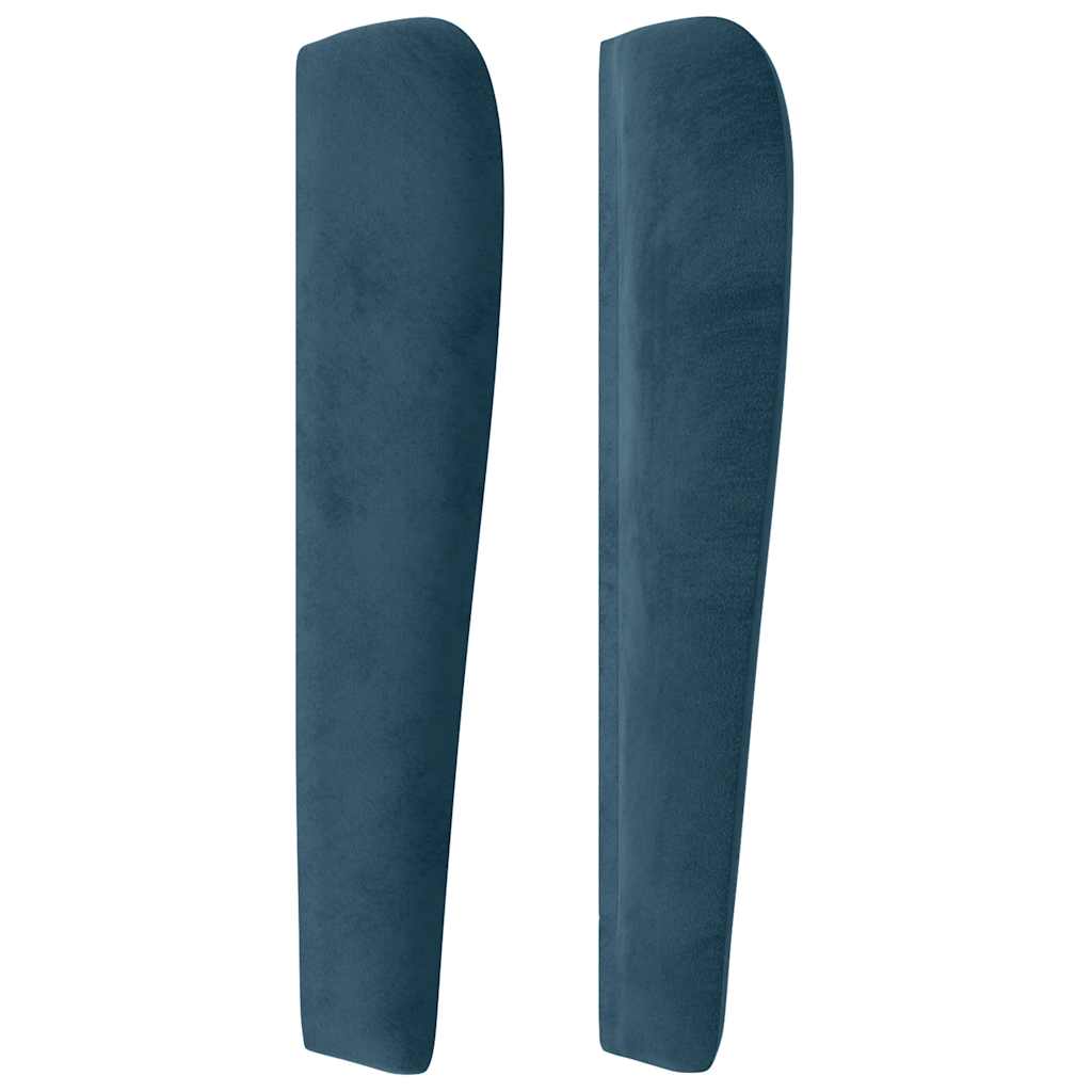 Uzglavlje s ušima tamnoplavo 93x23x118/128 cm baršunasto