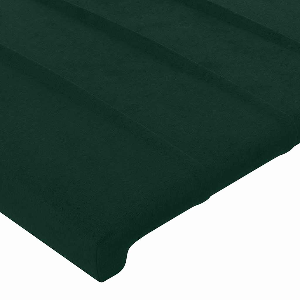 Uzglavlje s ušima tamnozeleno 203x23x118/128 cm baršunasto