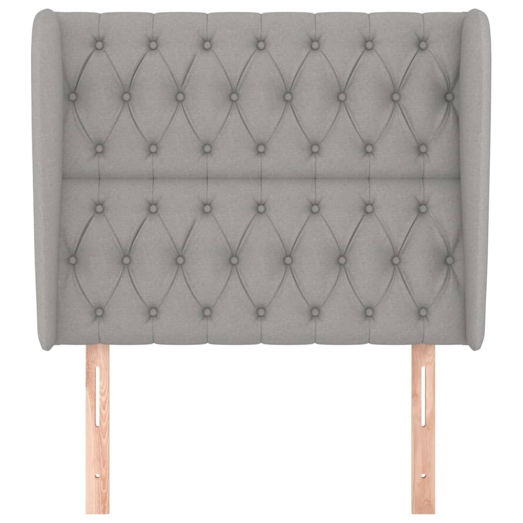 Uzglavlje s ušima svjetlosivo 93x23x118/128 cm od tkanine