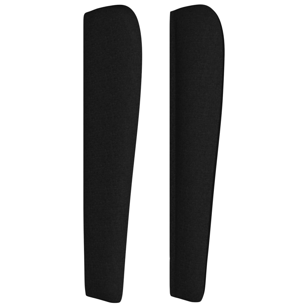 Uzglavlje s ušima crno 93x23x118/128 cm od tkanine