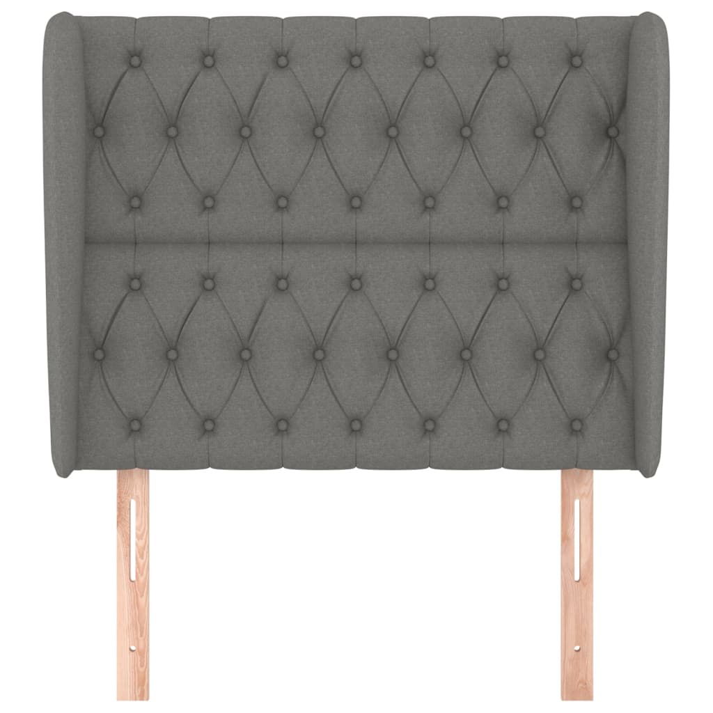 Uzglavlje s ušima tamnosivo 103x23x118/128 cm od tkanine
