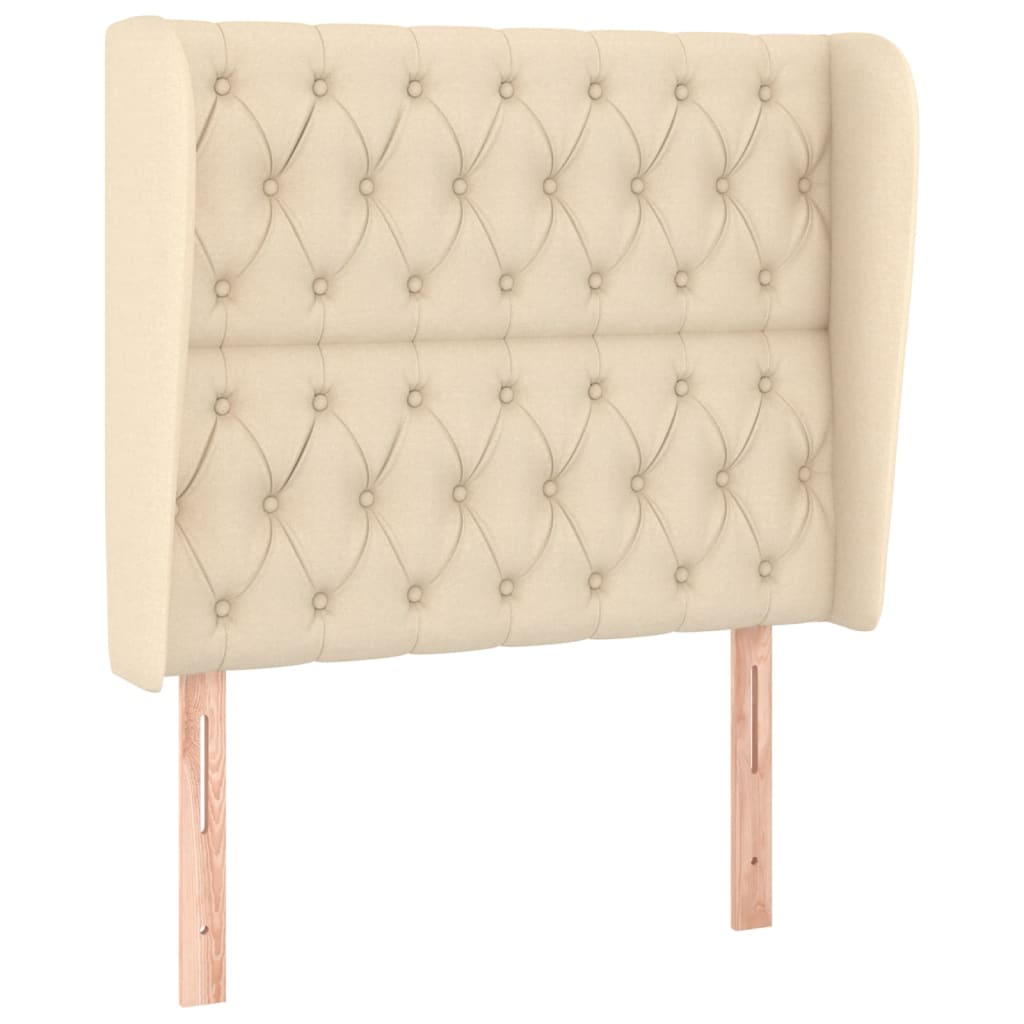 Uzglavlje s ušima krem 103x23x118/128 cm od tkanine