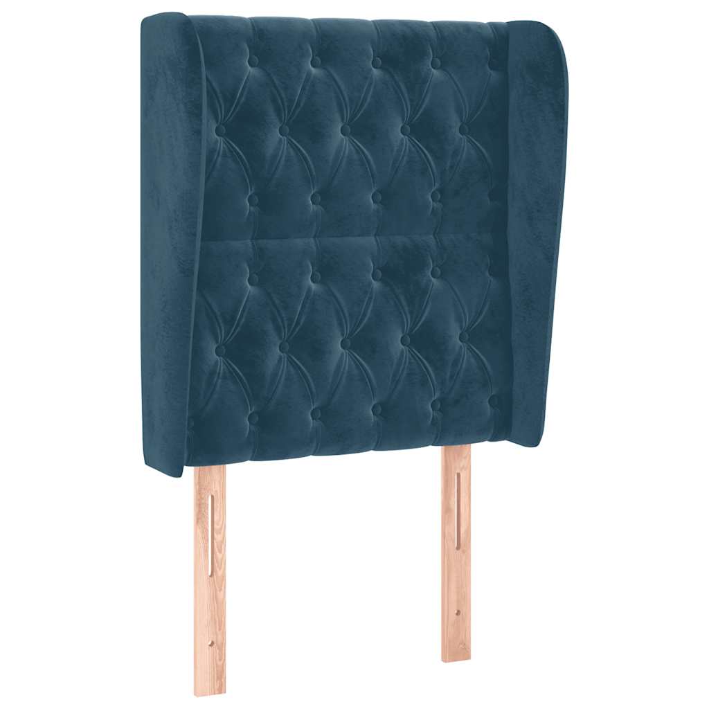 Uzglavlje s ušima tamnoplavo 83 x 23 x 118/128 cm baršunasto
