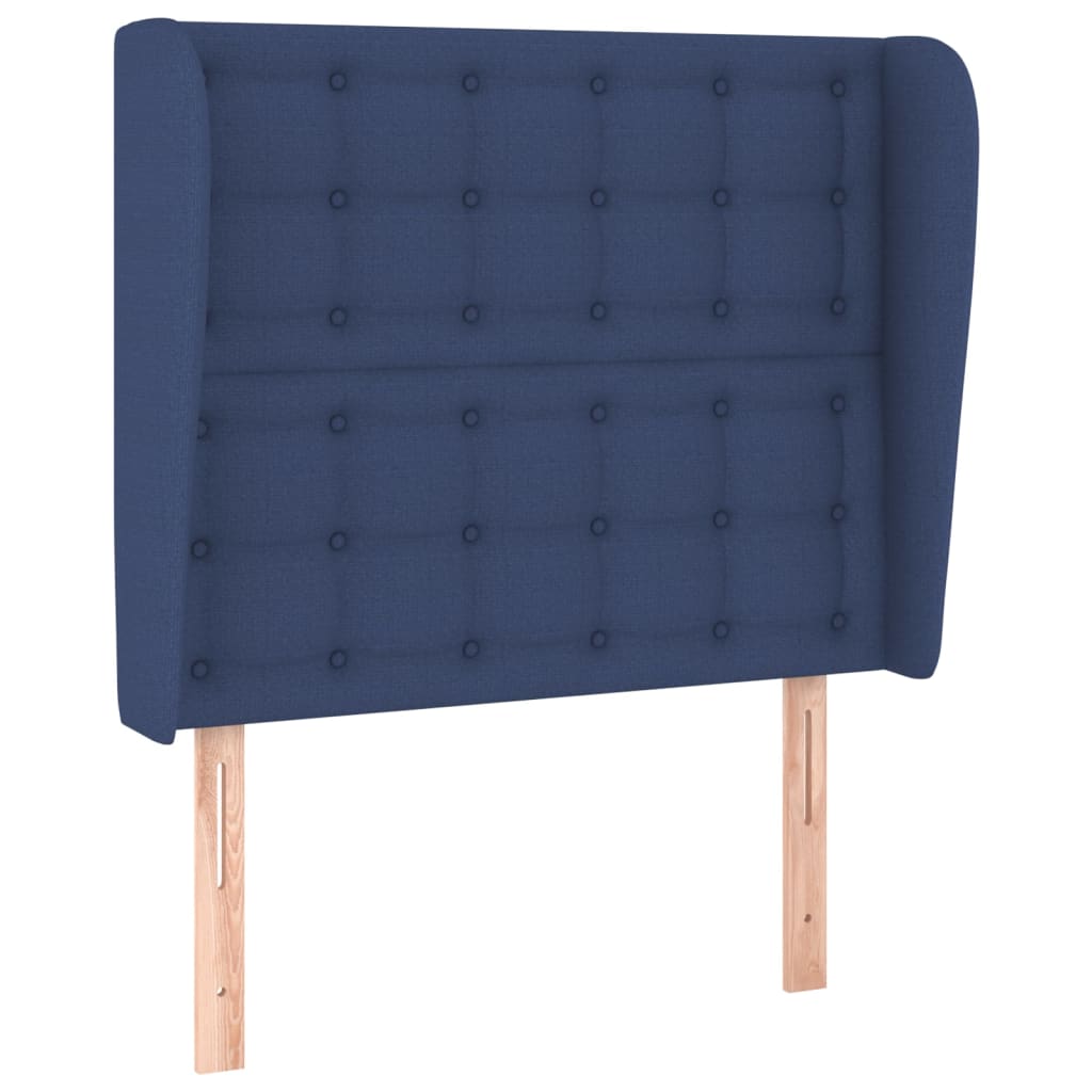 Uzglavlje s ušima plavo 83 x 23 x 118/128 cm od tkanine