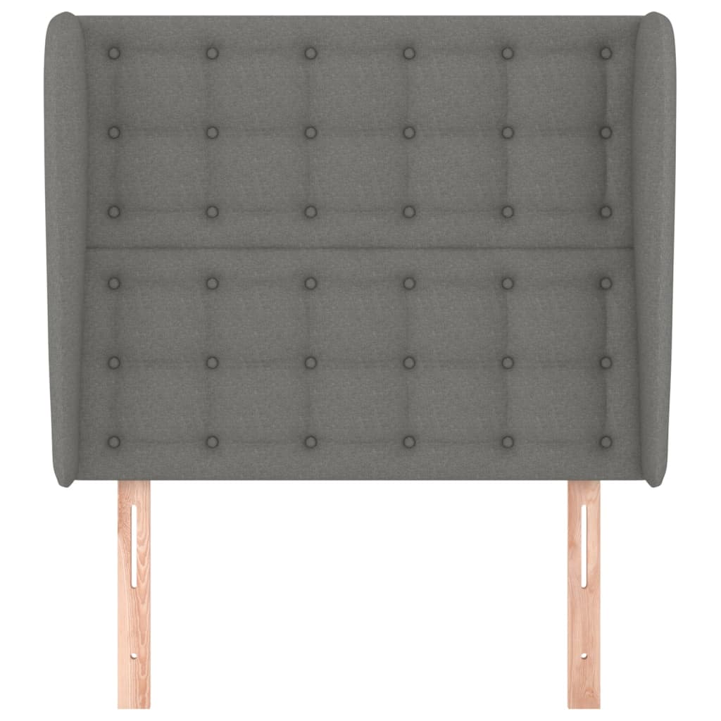Uzglavlje s ušima tamnosivo 103x23x118/128 cm od tkanine